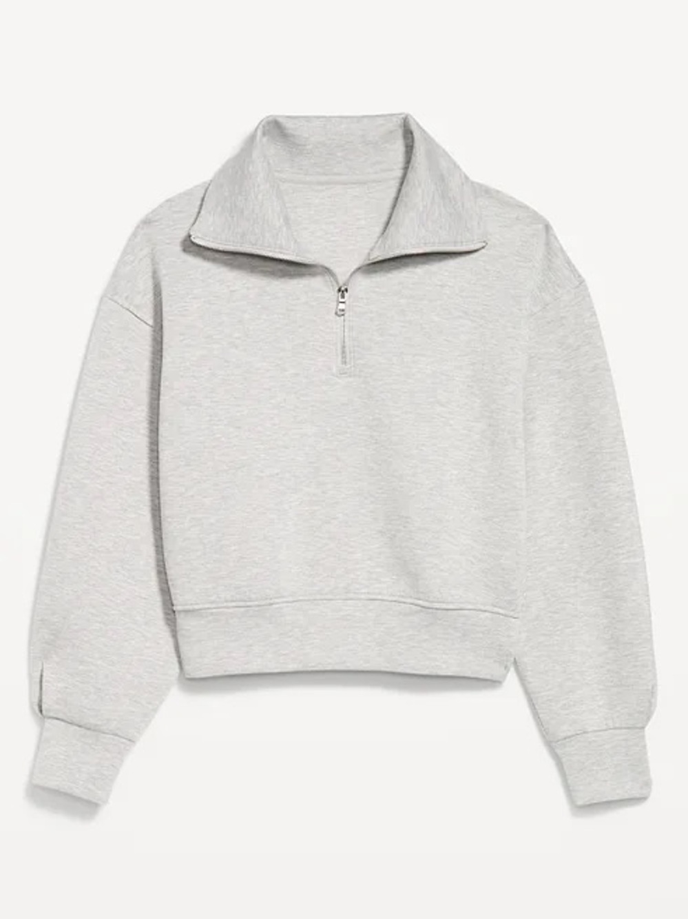 Old Navy Light Gray Half-Zip Crewneck Sweater